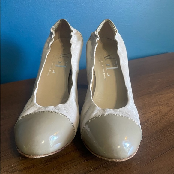 Womens AGL Vero Cuoio Beige Leather Pump with Cap Toe EU Size 39 - Picture 5 of 7